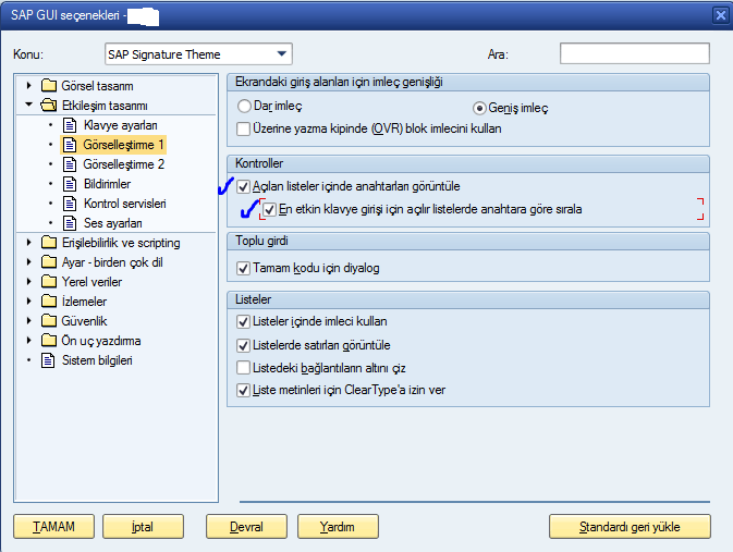 anahtarları görüntüleme2