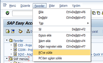 favorileri pcye yükle