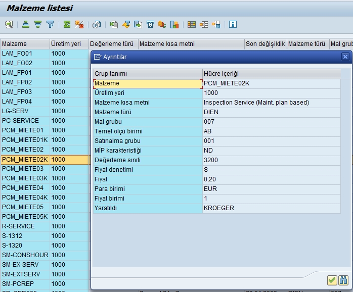 MM60 satır ayrıntısı